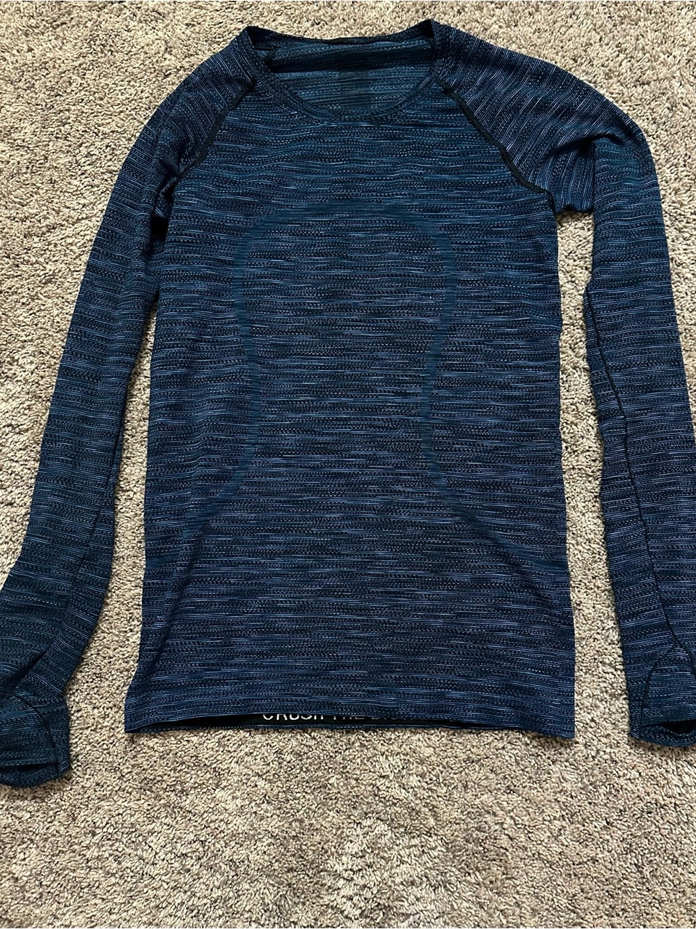 lululemon athletica Men's Navy Heather Crewneck Performance Top